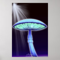 Alien Fungus and Light Fantasy Art Poster