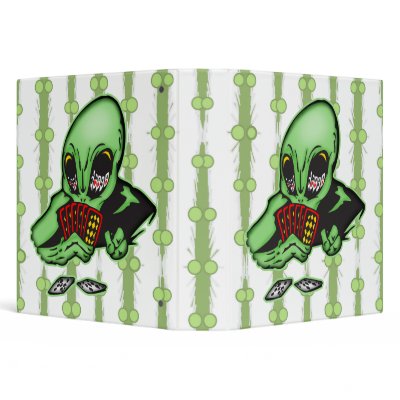 Alien Gambler 3 Ring Binders by sagart1952
