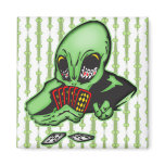 Alien Gambler Fridge Magnet