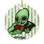 Alien Gambler Christmas Ornament