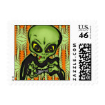 Alien Gamer Postage Stamps