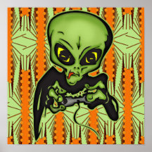 Alien Gamer Posters