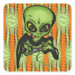 Alien Gamer Square Sticker