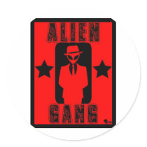 ALIEN GANG LOGO RED stickers by GwopGangInc ALIEN GANG LOGO RED stickers