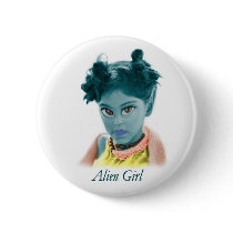 Alien Girl  Button