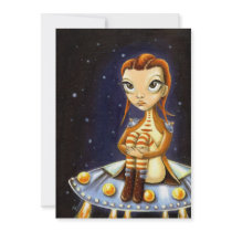 Alien girl invitations