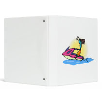 Alien Girl on JetSki 3 Ring Binder