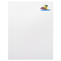 Alien Girl on JetSki Letterhead Template