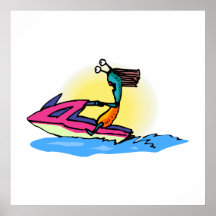 Alien Girl on JetSki Poster