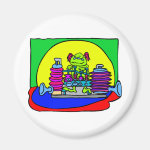 Alien girl playing music refrigerator magnet Alien girl playing music refrigerator magnet
