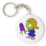 Alien Girl with Popsicle Keychains