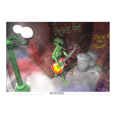 Alien Got the Blues Print by mousseau