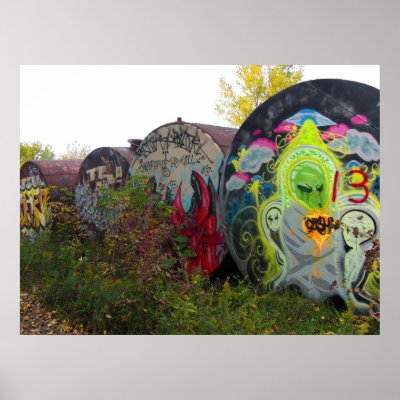 Alien Graffiti 2 Poster by MDKgraphics