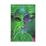 ALIEN GRAFFITI CANVAS TAKE ME TO YOUR DEALER RETRO