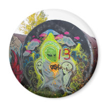 Alien Graffiti Magnet by MDKgraphics Alien Graffiti Magnet