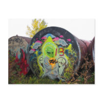 Alien Graffiti Postcard by MDKgraphics Alien Graffiti Postcard