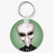 Alien Grey Keychain by mariannegilliand Alien Grey Keychain