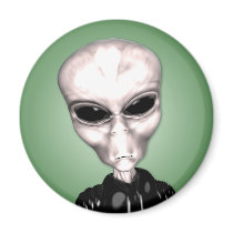 Alien Grey Magnet by mariannegilliand Alien Grey Magnet