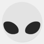 alien grey round stickers