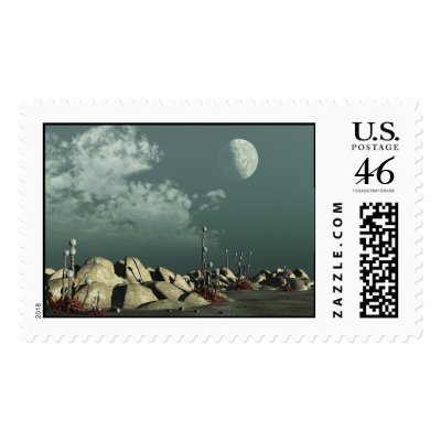 alien growth postage stamp by kore21