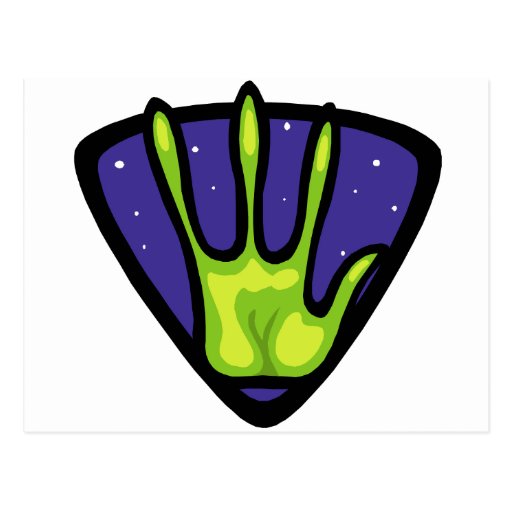 Alien Hand Print Postcard | Zazzle