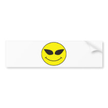alien happy face bumper stickers