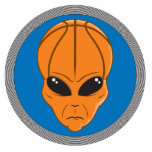 alien head basketball blue and orange photo cut outs