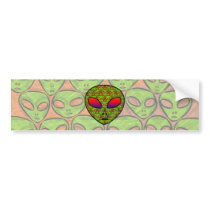 ALIEN HEAD BUMPER STICKERS