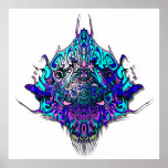 Alien Head Evil Species # 44 - blue and purple Posters