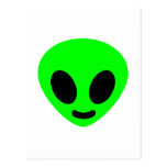 Alien head face post card