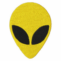 Alien Head Green with Black Eyes Pattern embroidered shirts by mrssocolov Alien Head Green with Black Eyes Pattern embroidered shirts