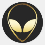 ALIEN HEAD ROUND STICKER