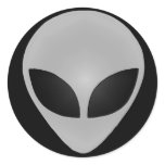 Alien Head Round Sticker