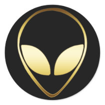 ALIEN HEAD ROUND STICKER