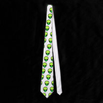 aLiEn hEaDs Tie - White by Knot_Just_Any_Tie aLiEn hEaDs Tie - White