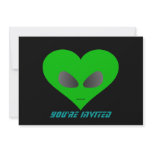 Alien Heart Face Invitations