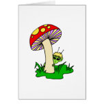 Alien Hiding Under Mushroom Card