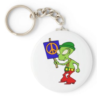 Alien Hippie Keychain