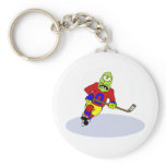 Alien Hockey Player Keychain