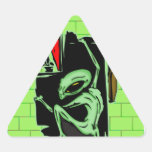 Alien Home Invasion Triangle Sticker