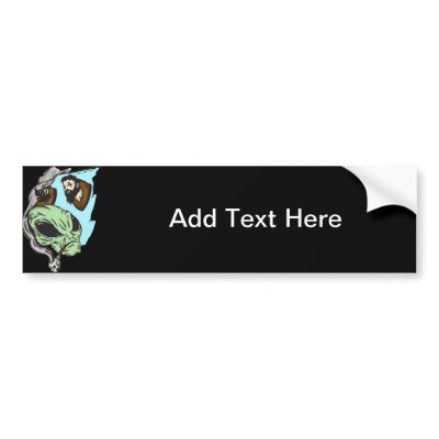 Alien Human Head Trophies Bumper Sticker by sagart1952