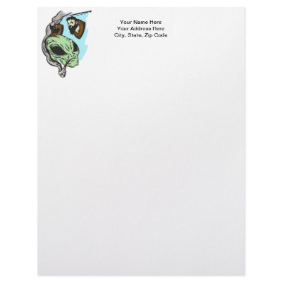 Alien Human Head Trophies Customized Letterhead by sagart1952