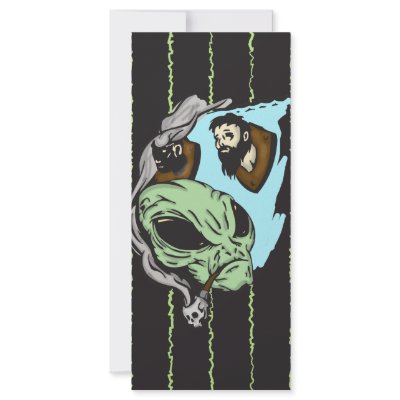 Alien Human Head Trophies Personalized Rack Card by sagart1952