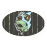 Alien Human Head Trophies Oval Sticker