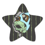 Alien Human Head Trophies Star Stickers