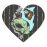 Alien Human Head Trophies Heart Sticker
