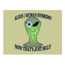 Alien human hybrid postcard
