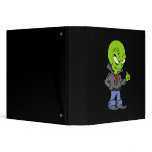 Alien in black leather jacket thumbs up 3 ring binders