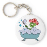 Alien in bubble bath key chain