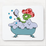 Alien in bubble bath mouse pads